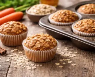 Muffin funcional de cenoura e aveia: um lanche simples que nutre o dia