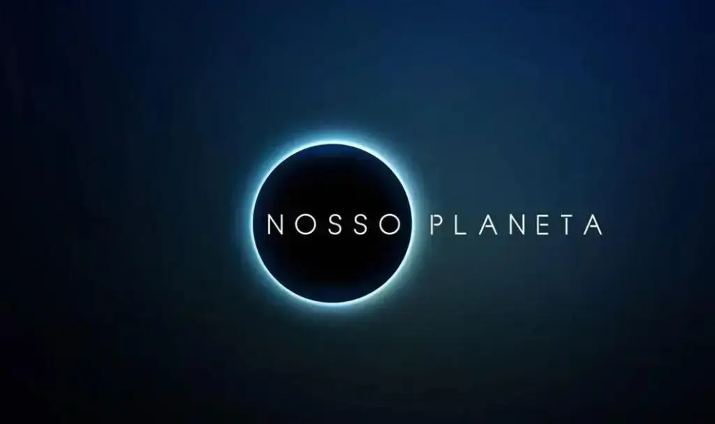 Imagem de capa da série Nosso Planeta, com o planeta Terra em destaque sobre fundo escuro, representando a conexão e a fragilidade da vida no planeta.