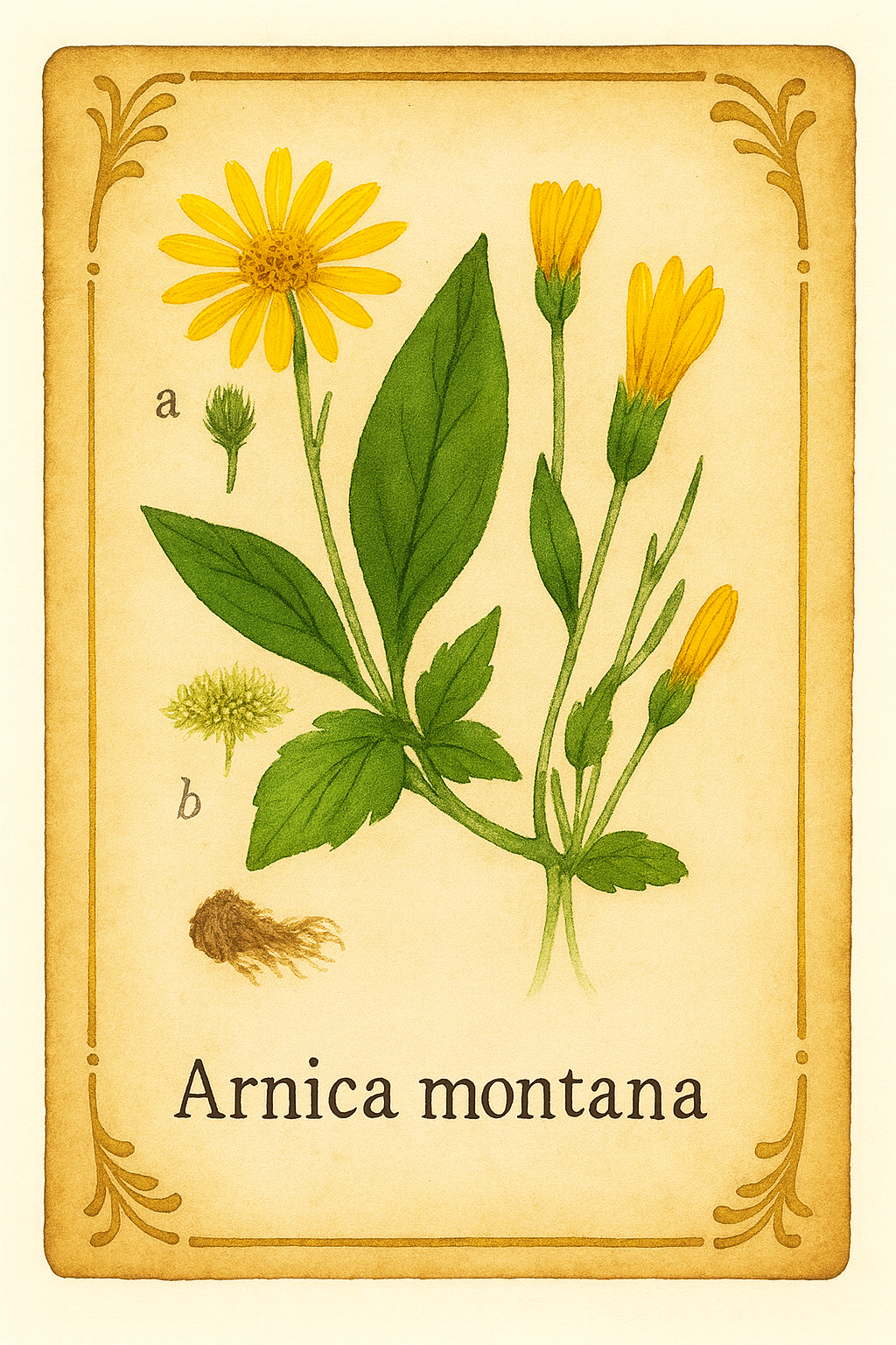Ilustração botânica da Arnica montana