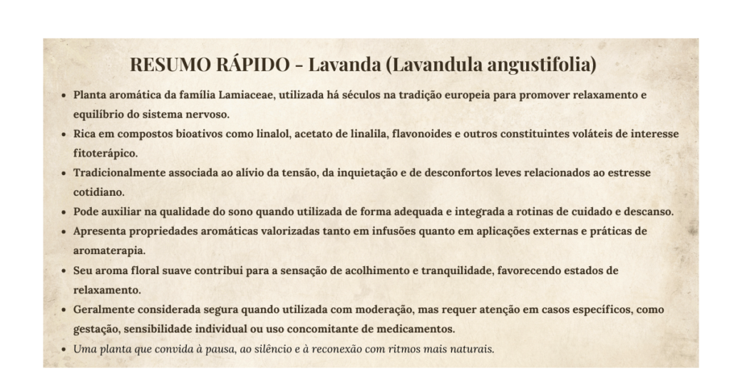 Resumo Rapido Lavanda | Benverde