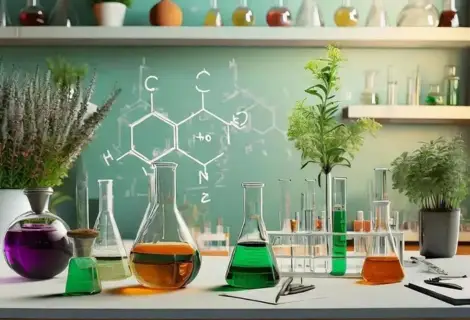 fitoterapia moderna em laboratório com plantas medicinais e análise científica dos princípios ativos