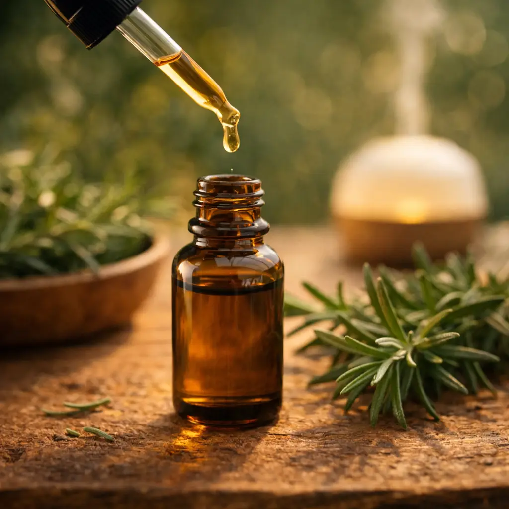 uso do óleo essencial de alecrim com conta gotas