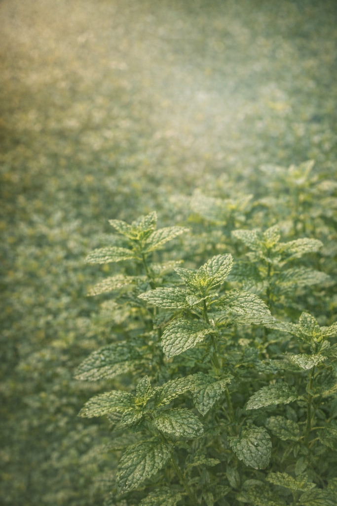 Para que serve a hortelã: planta crescendo em ambiente natural com folhas verdes e textura característica