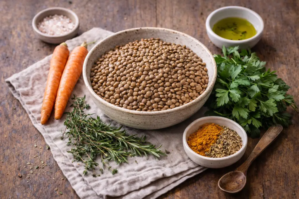 Lentilha com ervas: uma receita simples, nutritiva e cheia de sabor | Benverde Ingredientes para preparar lentilha com ervas