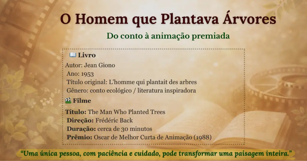 O homem que plantava arvores card resumo | Benverde