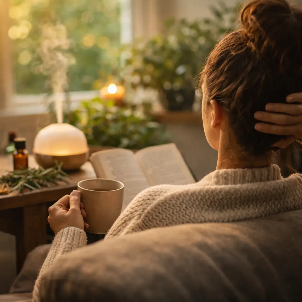 aromaterapia com óleo essencial de alecrim ambiente relaxante