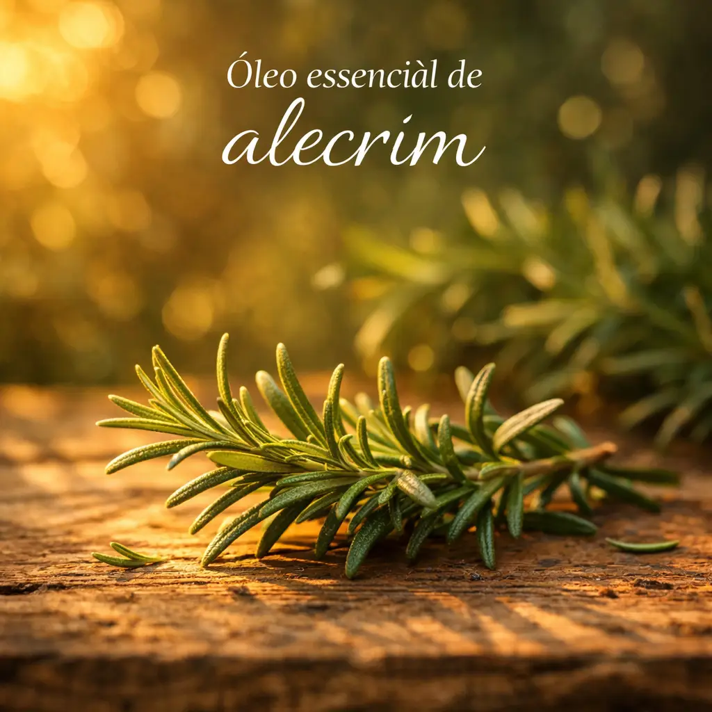 óleo essencial de alecrim planta natural luz suave