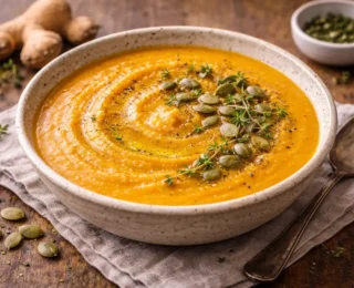 Sopa de ab&oacute;bora com gengibre: uma receita nutritiva e reconfortante