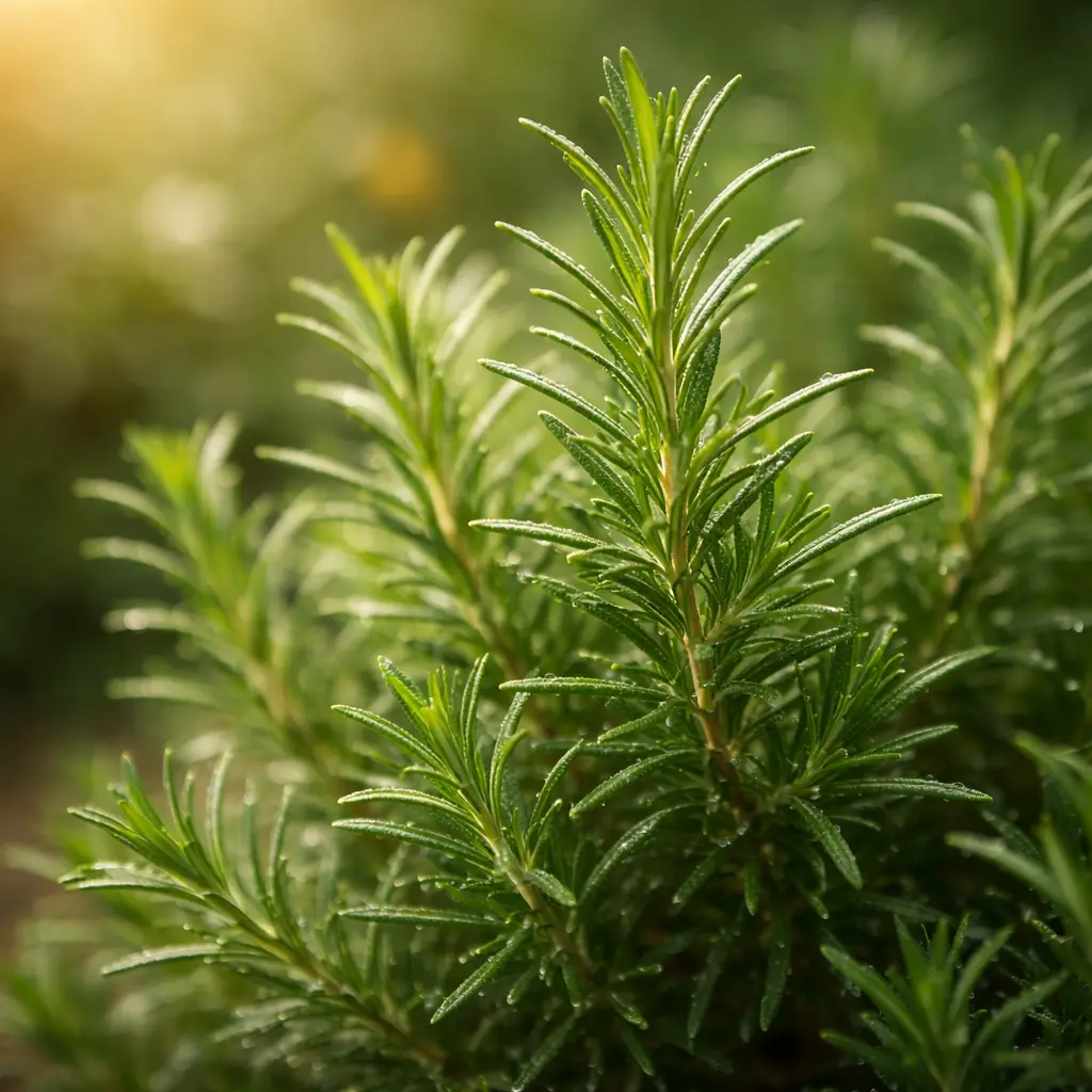 Chá de Alecrim: uso tradicional e cuidados no preparo terapêutico | Benverde planta de alecrim crescendo na natureza com folhas verdes