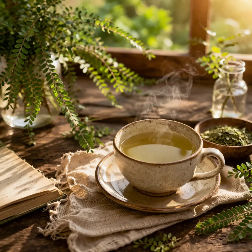 Chá de quebra-pedra: como preparar e quando usar | Benverde chá de quebra pedra xícara infusão natural rotina bem estar ervas