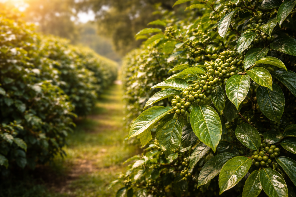 plantação de erva mate em ambiente natural