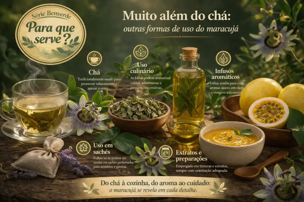 Para que serve o maracujá? Benefícios, usos e como utilizar no dia a dia | Benverde Para que serve o maracujá: diferentes formas de uso do maracujá incluindo chá, folhas secas, preparos culinários e extratos naturais