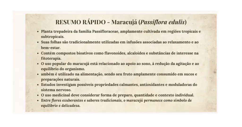 Resumo rápido - maracujá