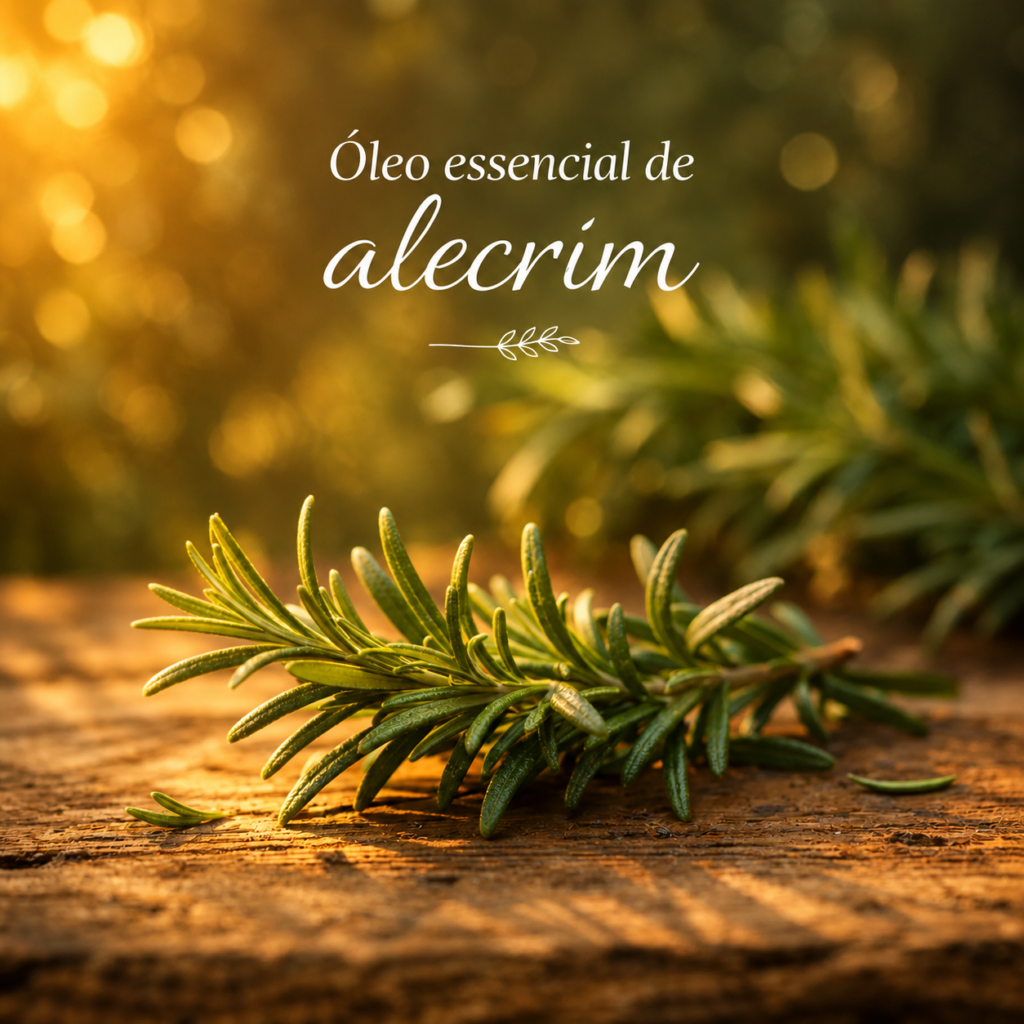 óleo essencial de alecrim planta natural luz suave