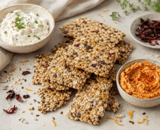 Crackers de sementes com hibisco: receita crocante com laranja