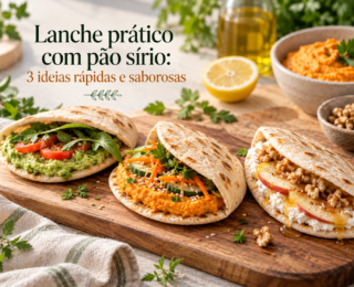 Lanche prático com pão sírio: 3 ideias rápidas e saborosas